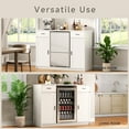 thumbnail image 3 of Herture Mini Fridge Cabinet,Coffee Bar Cabinet with Fridge Space & Wine Storage with Outlet,Fits 24" Fridge,Mini Fridge Stand,Buffet Sideboard Table Wine Cabinet for Kitchen Dining Room White KH04MRW, 3 of 8