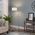 thumbnail image 5 of Evelyn&Zoe Veronica 70" Tall Arc Floor Lamp with Fabric Shade, Brushed Nickel/White, 5 of 5