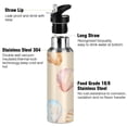 thumbnail image 3 of Yayeee 20oz Insulated Water Bottle Double Wall Stainless Steel with Flip Straw Lid, Watercolor Seashell, 3 of 7