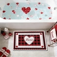 thumbnail image 4 of Valentine's Day Heart Doormat Romantic Festive Entryway Mat Non-Slip Bathroom Rug Durable Velvet Decor Sproof Washable Floor Mat for Home Decor, 4 of 6