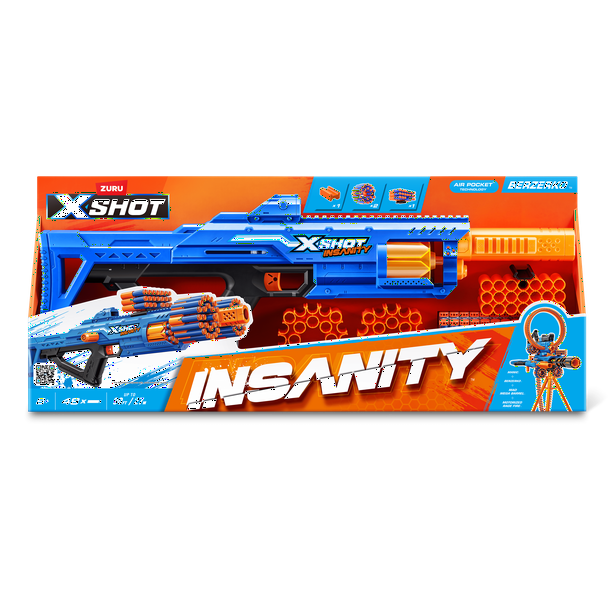 XSHOT Insanity Berzerko Dart Blaster by ZURU - 48 Darts, Age
