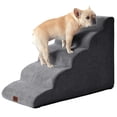 thumbnail image 1 of EHEYCIGA Curved Dog Stairs Ramp for Small Dogs High Beds 22.6" H, 5-Step Dog Steps for Small Dogs and Cats, Pet Stairs for High Bed Climbing, Non-Slip Balanced Pet Step Indoor, Grey, 1 of 14