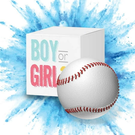 Gender Reveal Baseball (1 Blue Ball) Packed with Exploding Powder, Team Boy Sex Revealing Party Baby Shower Smoke Bombs Party Supplies & Occasions Best Decoration (Best Gender Reveal Ever)