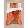 thumbnail image 3 of Ambesonne Afro Portrait of African Woman in Ethnic Dress Zulu Elegance Tribal Graphic Print Duvet Cover Set, 3 of 3