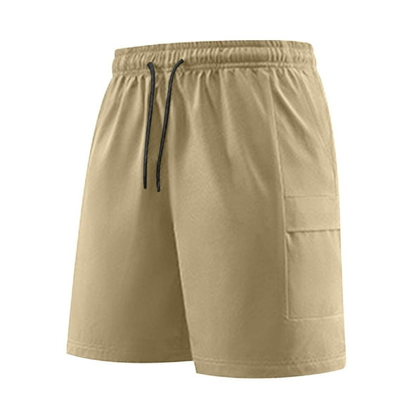 JIUKE Mens Cargo Shorts Drawstring Summer Casual Work Shorts Solid Color Hiking Shorts with Pockets
