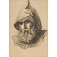 thumbnail image 2 of Sir George Hayter 18x24 Black Ornate Framed Double Matted Museum Art Print Titled: Head of a Male Pilgrim (1840), 2 of 5