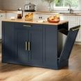 thumbnail image 2 of Uforic Rolling Kitchen Island with Wheels & Drawers, Kitchen Storage Cart with Storage Cabinet for 13-Gallon Trash Bin, Navy Blue, 2 of 10