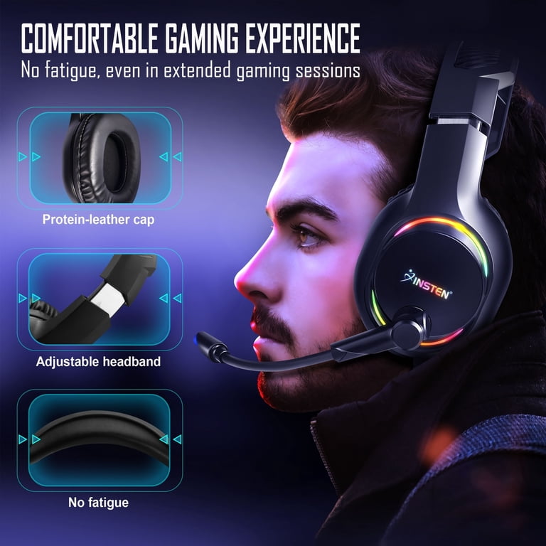 Gaming Headset With 7.1 Surround Sound - 50mm Speakers, Noise-Canceling Mic, 3.5mm Jack For PC, PS5, Xbox, Switch