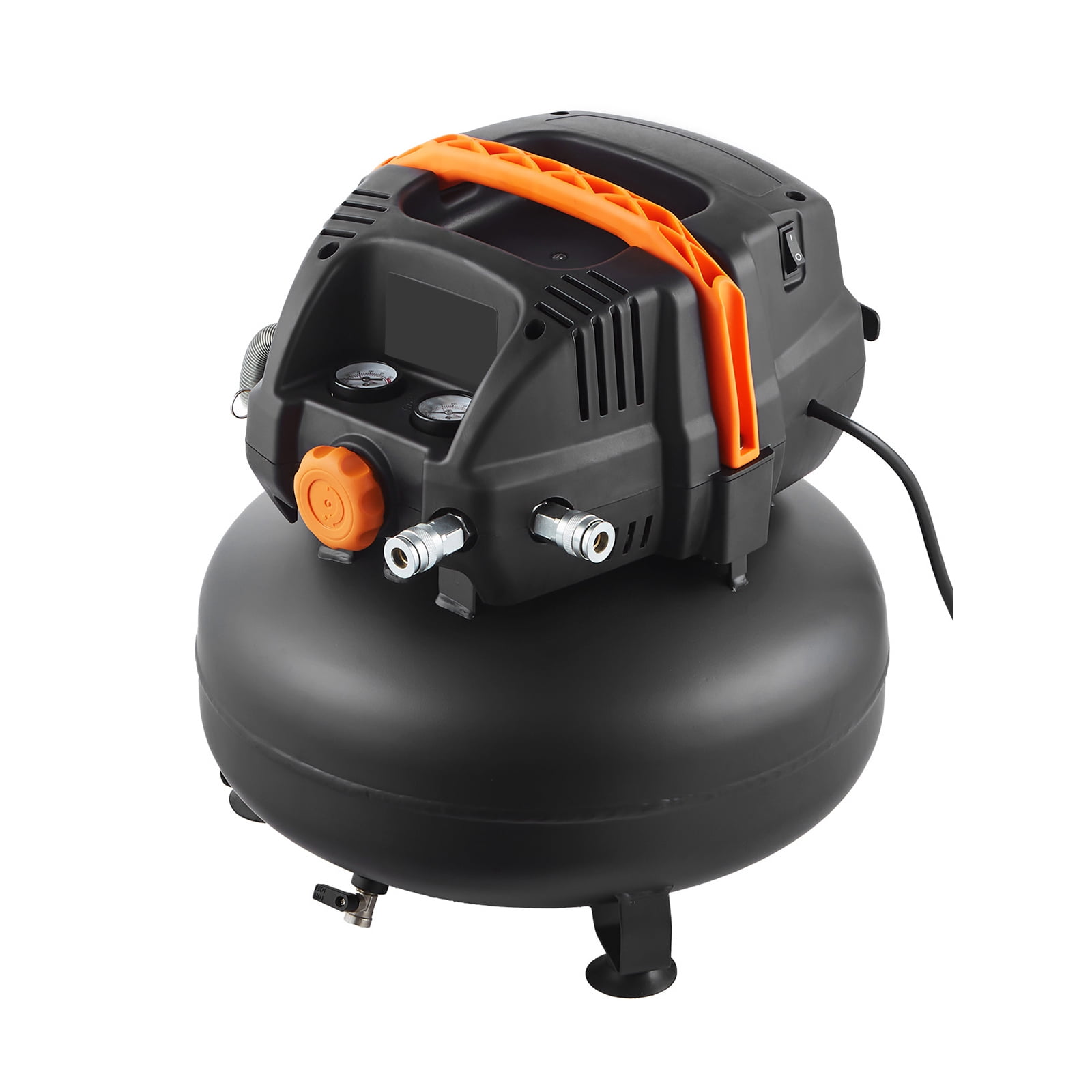 KFFKFF 6-Gallon Portable Air Compressor, 1.7HP Motor, 2.3CFM@90PSI, 150PSI Max Pressure, Includes 12-Piece Accessory Kit and 25FT Air Hose for Tire Inflation, Painting, and Woodworking