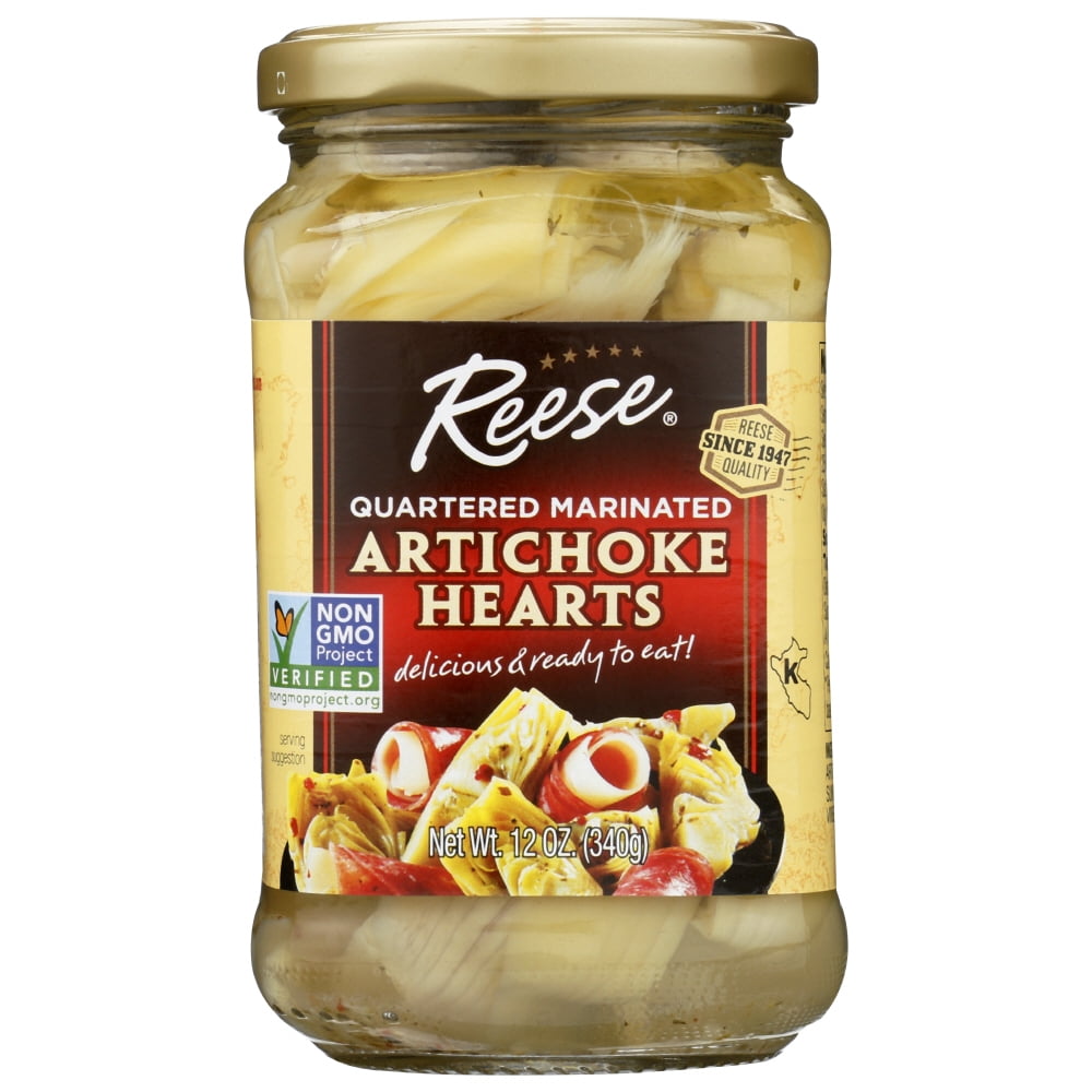 Reese Artichoke Hearts, Quartered Marinated, 12 Oz.
