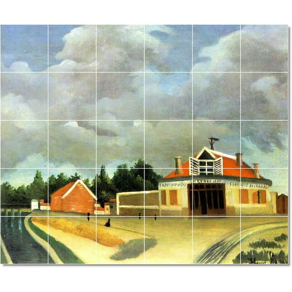 Ceramic Tile Mural-Jean-Jacques Rousseau Poster Art Tile Mural Modern Wall. 25.5" w x 21.25" h using (30) 4.25 x 4.25 ceramic tiles