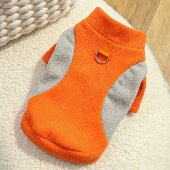 NovaStitch Fleece Pet Sweater for Small Dogs Color Blocking Warm Winter Dog Pullover Sweatshirt Cozy Soft Puppy Clothes Orange 5XL