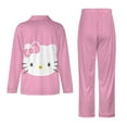 thumbnail image 3 of Hello Kitty Women's Pajama Sets Long Sleeve Button Down Sleepwear Nightwear Soft Pjs Lounge Sets, 3 of 6