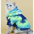 thumbnail image 5 of Dog Hoodie, Dog Winter Warm Coat with Leash Hole, Tie Dye Sweatshirts for Cats Small Medium Dogs Blue M, 5 of 5