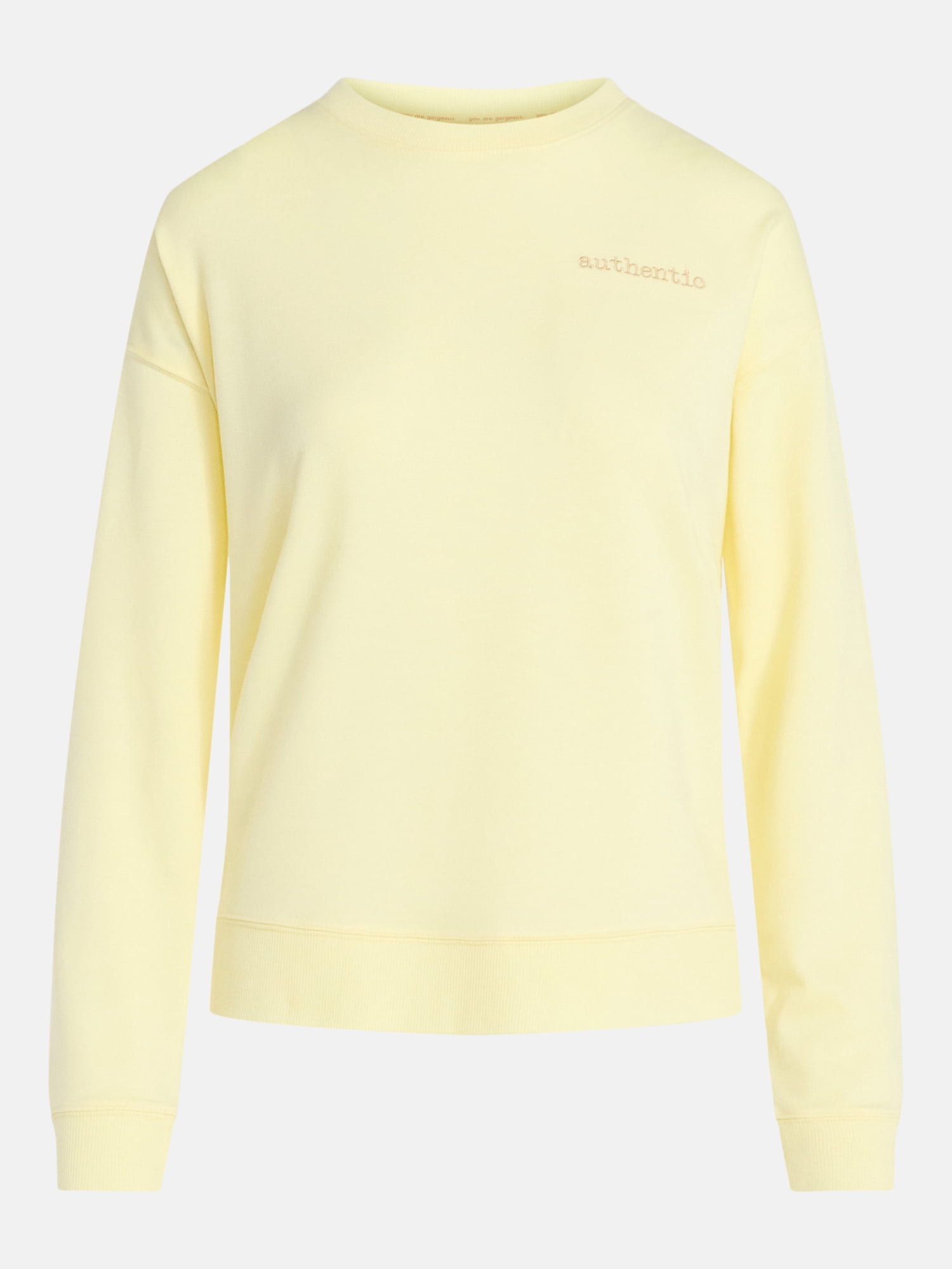 Joyspun Women's French Terry Knit Long Sleeve Lounge Sleep Top, Sizes XS-3X