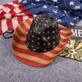 thumbnail image 3 of ZZkhGO Western Cowboy Wide-Brimmed Hat, Retro Vintage Style with Adjustable Drawstring, Sun Protection Outdoor Hat for Ranch Riding Camping Beach, 3 of 7