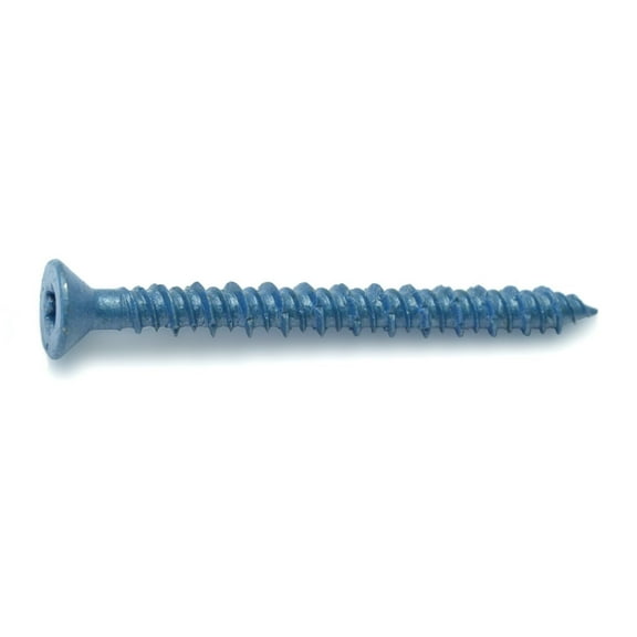 3/16" x 2-1/4" Blue Ruspert Coated Steel Star Drive Flat Head TorqueMaster Masonry Screws