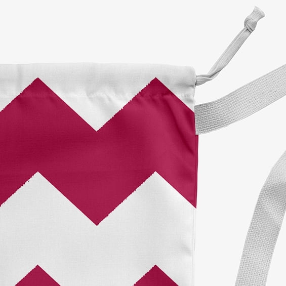 Simply Daisy Chevron Stripe 18 x 29 in Fuchsia Laundry Bag