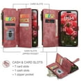 thumbnail image 3 of CaseMe Case for iPhone 16 Wallet Case for Women Men, Fashion Durable PU Leather Magnetic Flip Lanyard Strap Wristlet Zipper Card Holder Wallet Phone Case for iPhone 16 6.1-inch,Red,For iPhone 16, 3 of 9