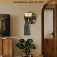 thumbnail image 3 of HofferRuffer Key Holder for Wall Decorative with Shelf and Hooks, Wood Round Mail Organizer Wall Mount with Holder, Rustic Home Entryway Key Rack Hanger, Brown, 3 of 8