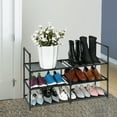 thumbnail image 4 of SHEIGUANNI Shoe Rack - 3 Tier Shoe Rack for Front Door Entrance, Sturdy Long Shoe Organizer for Closet, Bedroom, Entryway, Garage, Non Woven Fabric Shelf, Black, Holds Up to 15 Pairs, 4 of 6