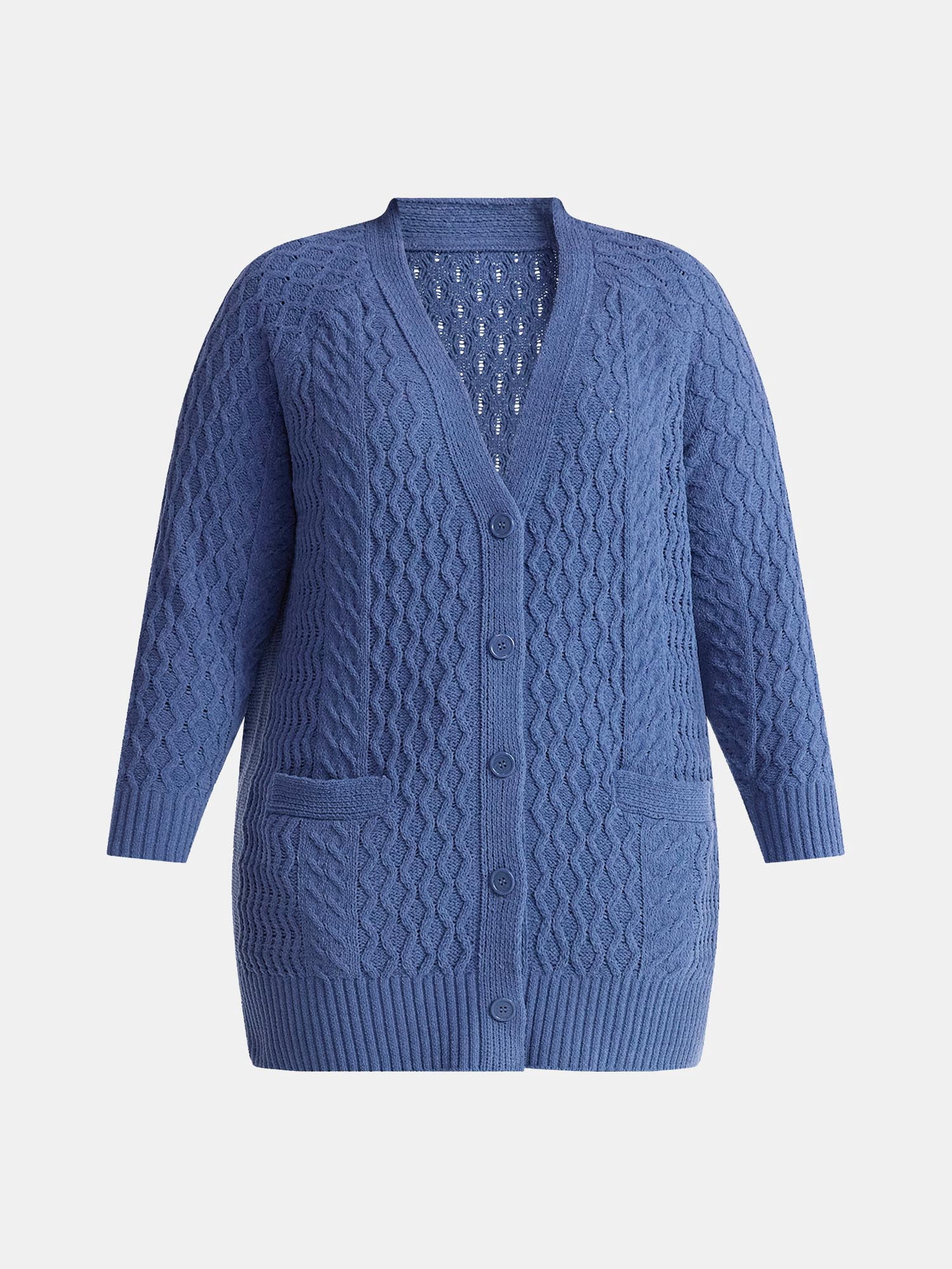 Terra & Sky Women’s Plus Chenille Boyfriend Cardigan Sweater, Midweight, Sizes 0X-4X
