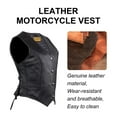 thumbnail image 7 of Dream Apparel Womens Motorcycle Vest Black Genuine Leather Vests for Ladies Biker Riding Slim Vest With Braid and Side Laces, 7 of 7