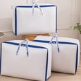 thumbnail image 1 of Bolsa de almacenamiento de gran tamaño, plegable, para guardar mantas y edredones, para guardar ropa en el armario, con asa resistente y cremallera para ropa de cama y almohadas, color Akmoler, 1 of 8