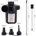 thumbnail image 2 of Bomba de aire eléctrica, bomba de aire portátil para inflar y desinflar con 3 boquillas, bomba de flotador de piscina eléctrica CA 110 V/CC 12 V para colchón de aire con adapta, 2 of 5