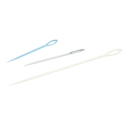 0.25' Needle - School Smart Plastic Large Eye Needle, 6 in, Pack of 12