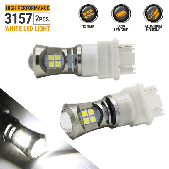New Syneticusa 3157 LED 6000k White Daytime Running Backup Reverse Light Bulbs