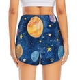 thumbnail image 4 of Uemuo Planets And Stars1 Pattern Women's Athletic Shorts High Waisted Running Shorts with Liner Pockets Gym Elastic Workout Shorts-Large, 4 of 9