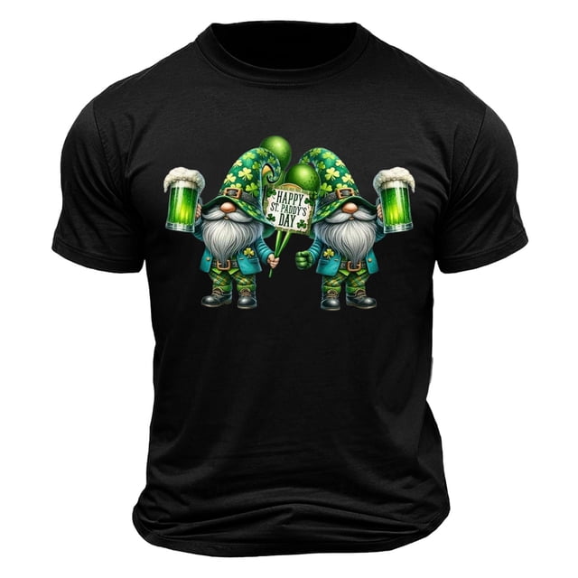 KIHOUT T-shirts de la Saint-Patrick pour Hommes, T-shirts à Manches Courtes d'Été pour Hommes, Imprimé Graphique Vert, Col Rond, en Liquidation, Taille P-2TG