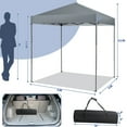 thumbnail image 2 of Gymax Patio 6.6 x 6.6ft Outdoor Pop-up Canopy Tent UPF 50+ Portable Sun Shelter Gray, 2 of 10