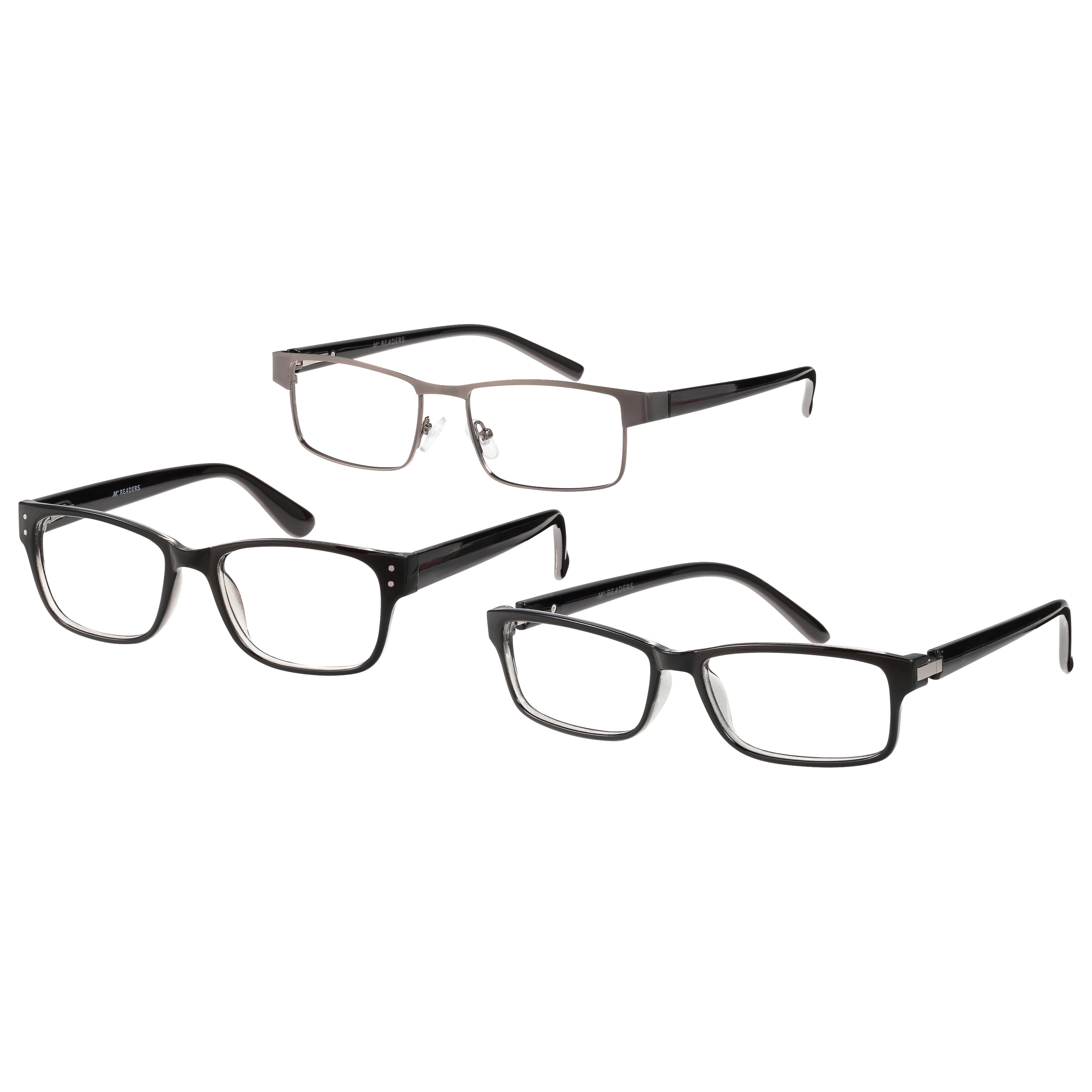 M+ Men's 3-pack Reading Glasses - Oliver/Birch/Frazier +1.75