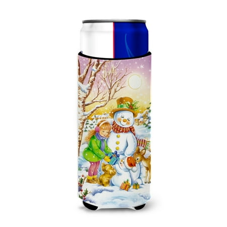 

Caroline s Treasures APH3544MUK Girl and Animals with Snowman Ultra Beverage Insulators for slim cans Slim Can