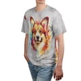 thumbnail image 4 of Watercolor Drip Corgi Pop Art Colorful Portrait Artwork All Over Print 3D Shirt Unisex Merch Welsh Corgi Dog Lover Gifts Idea - 01009, 4 of 6