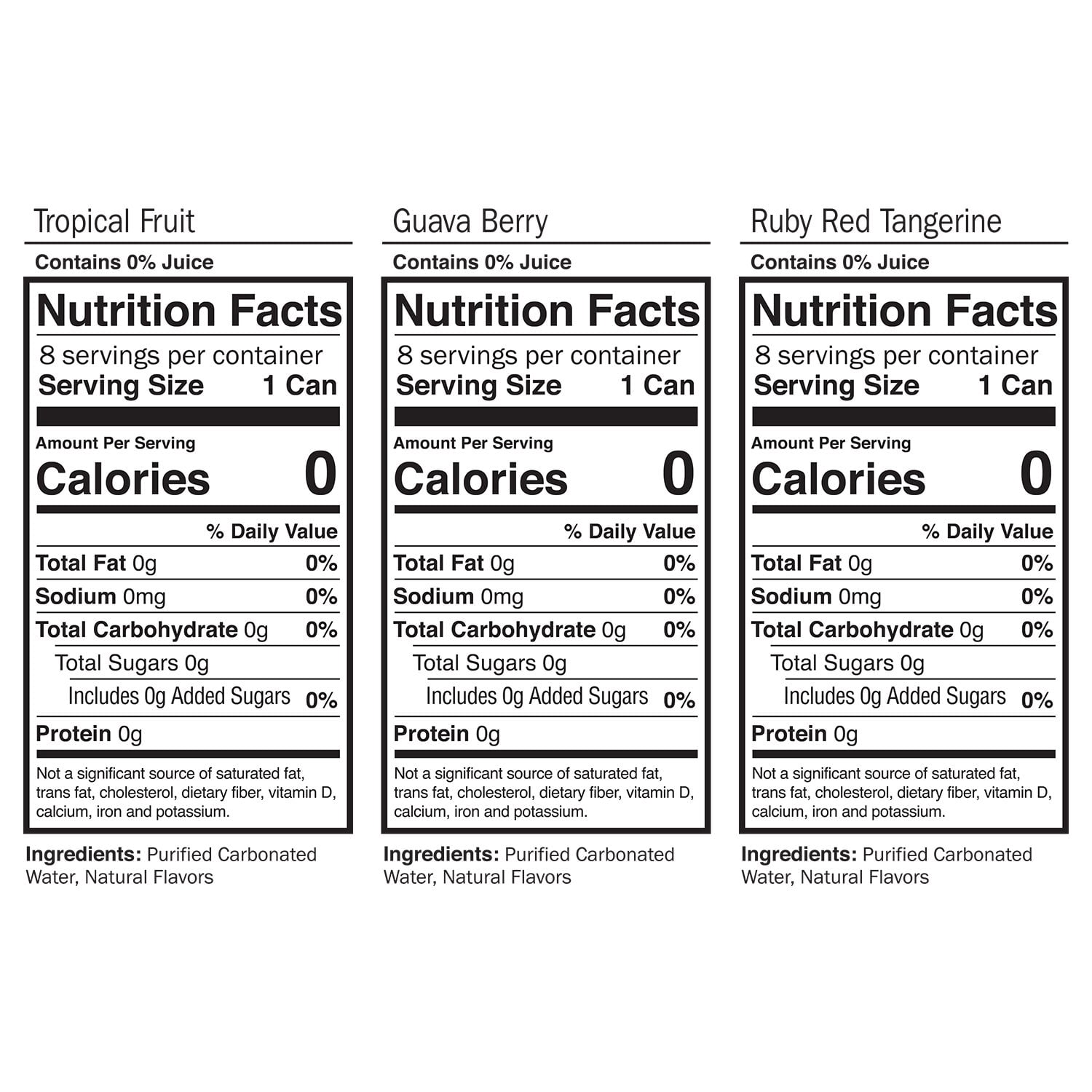 Waterloo Sparkling Water Variety Pack, Tropical Fruit, Guava Berry & Ruby Red Tangerine 12 fl oz Cans, (6 Pack)