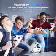 Magcubic Smart Projector 8K Support 300 ANSI Lumens with WiFi6 & BT5.4, Auto Vertical Keystone, Android 14 Pre-Installed Apps, Mini Projector for Sports Viewing, Perfect Gift for Soccer Fans HY300F