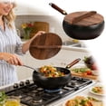 thumbnail image 1 of Klonfd Uncoated Thick Japanese Cookware 9.5 In Multifunctional Non Stick Wok With Lid, 1 of 6