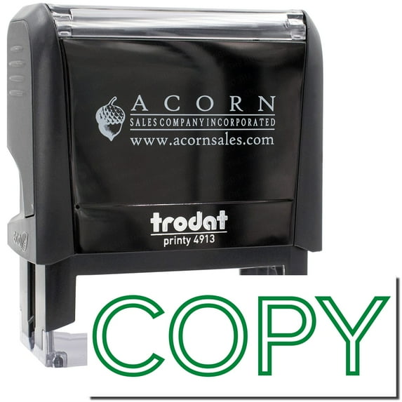 Large Self-Inking Outline Font Copy Stamp, Trodat Printy 4913, Press and Print Stamping, Impression Size 7/8" x 2-1/4", Up to 10,000 Impressions - Green Ink