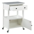 thumbnail image 3 of Fairfax Engineered Wood Kitchen Cart with Granite Top and White Base, 3 of 9