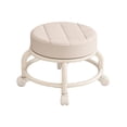 thumbnail image 3 of yuksok Tabouret Rond à Roulettes Bas, Robuste, Pivotant à 360 Degrés, Chaise Pivotante, Chaussure, Blanc, 3 of 9