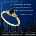 thumbnail image 2 of Gem Stone King 14K Yellow Gold Black Onyx and Diamond Engagement Ring for Women (0.39 Cttw, Oval Gemstone Birthstone, Available in Size 5, 6, 7, 8, 9), 2 of 5