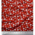 thumbnail image 1 of Soimoi polyester Crepe Fabric Leaves & Magnolia Floral Printed Fabric 1 Yard 52 Inch Wide, 1 of 5