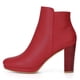 thumbnail image 3 of Botines Tacón Grueso Plataforma De Punta Redonda Para Mujeres - Rojo/US 6.5, EU 37, 3 of 6