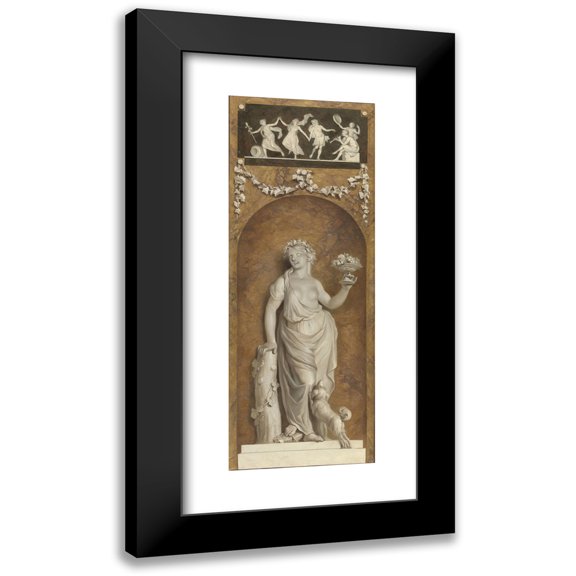 Jurriaan Andriessen 8x14 Black Modern Framed Museum Art Print Titled - Wallpaper Painting with Bacchante (1786)