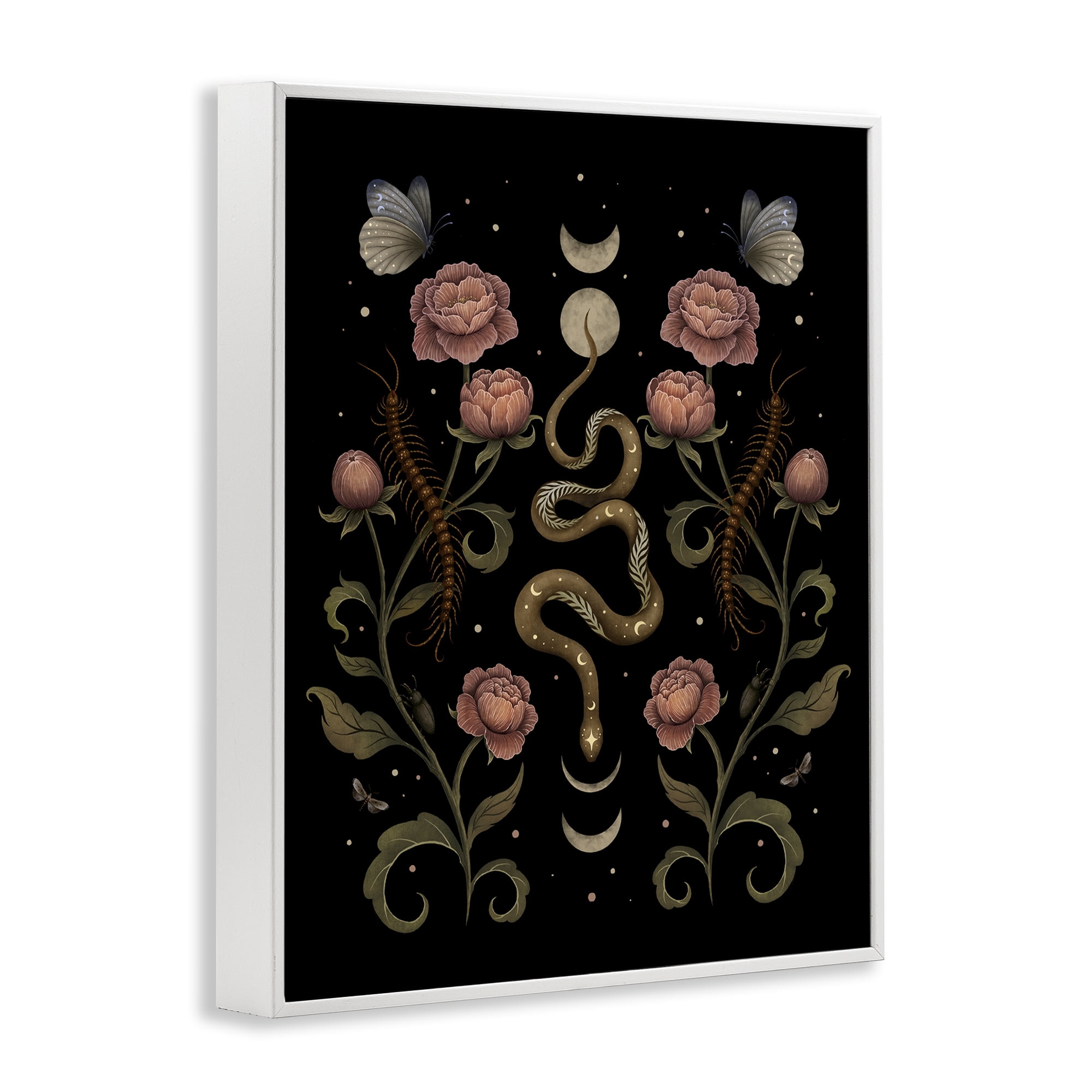 Stupell Industries Serpentine Garden Symmetry White Framed Giclee Art, design by Episodic Drawings