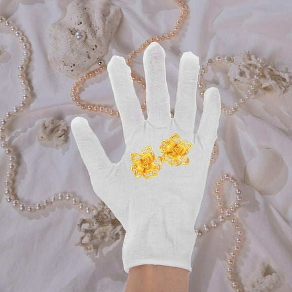WHAMVOX 12 Pairs Of Cotton Gloves For Jewelry And Antique Handling Breathable Cotton Gloves Labor Protection Gloves Banquet Glove Jewelry Inspection Glove White Breathable Gloves