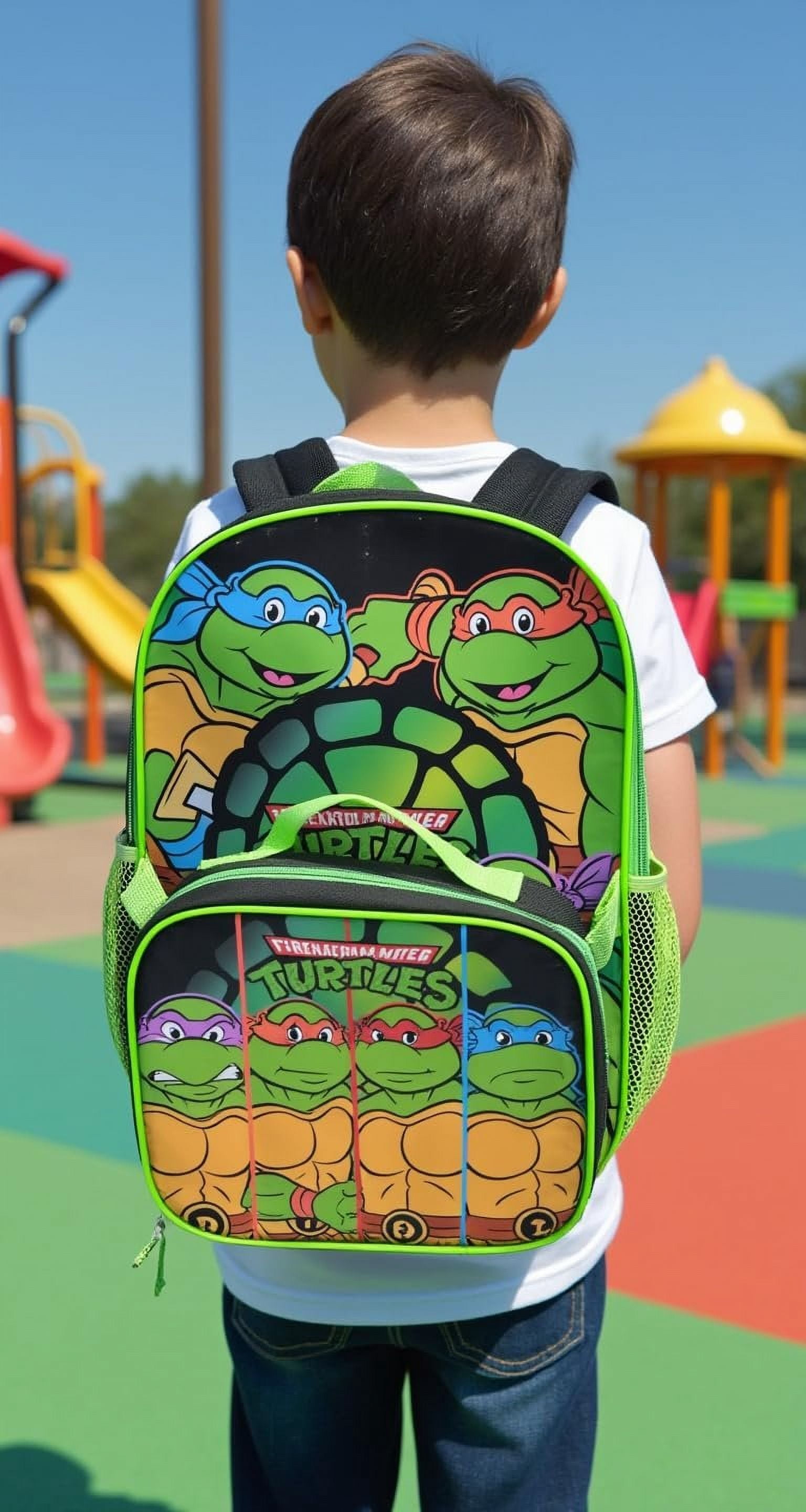 Fast Forward Teenage Mutant Ninja Turtles 16" Backpacks With Lunch Bag - Licensed Characters Kids Schoolbag